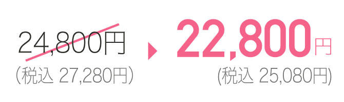 22,800円(税込25,080円)